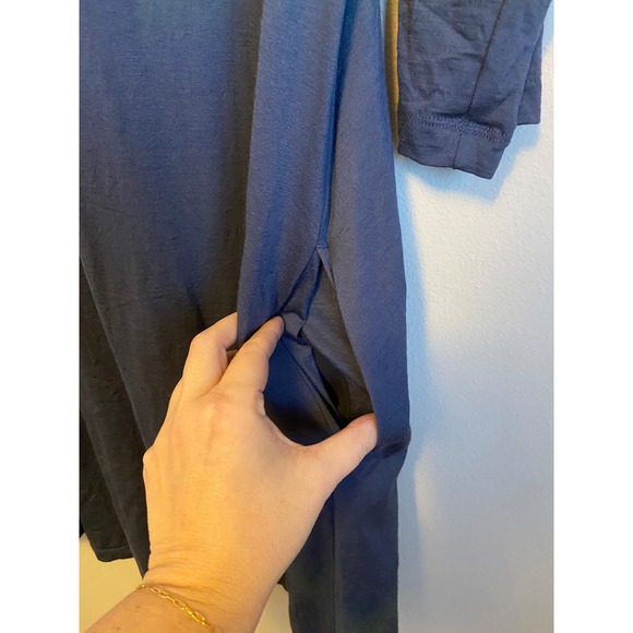 wool& Merino Wool Blend Ombre V-Neck 3/4 Sleeve Tunic Dress Size Large - Picture 6 of 6